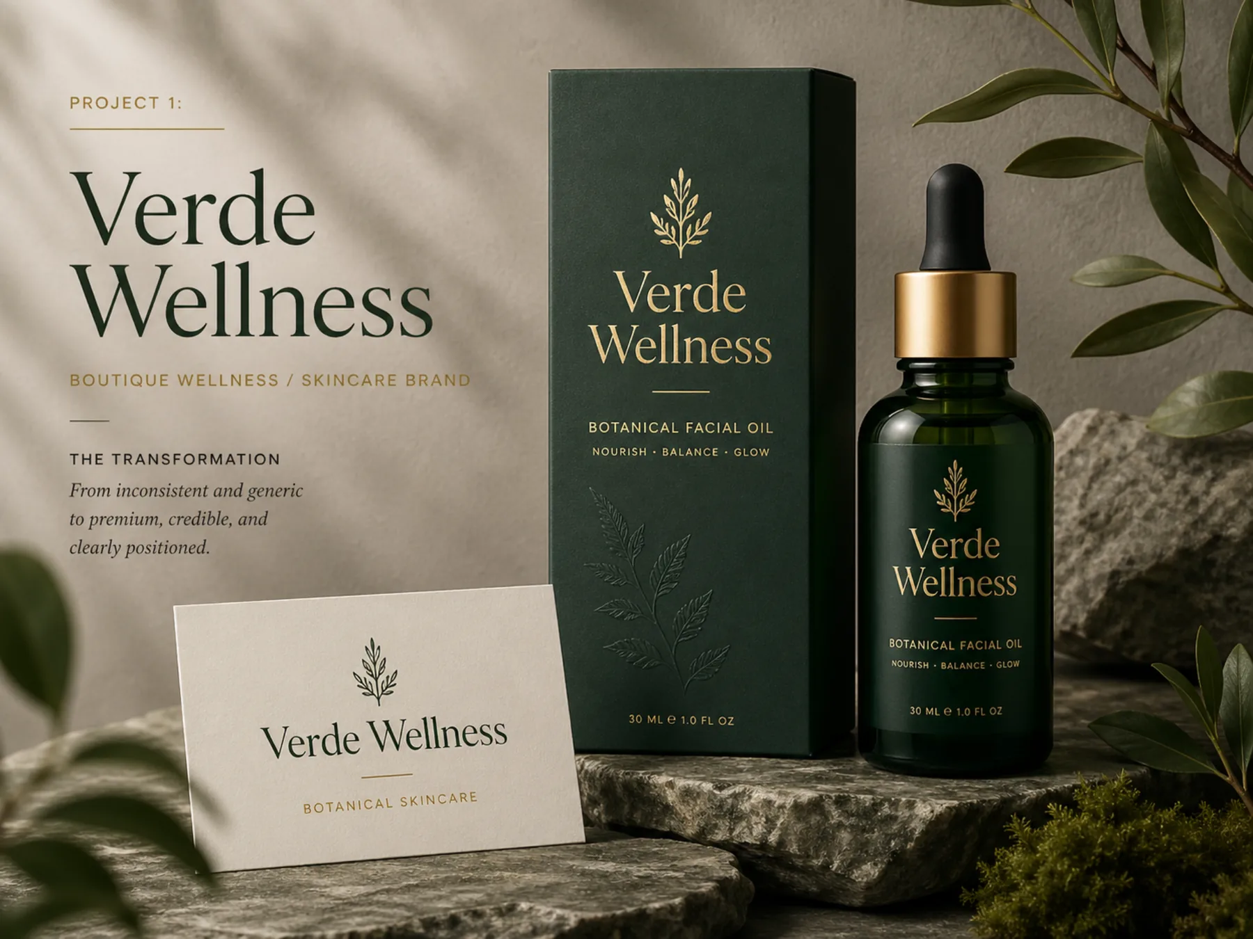 Verde Wellness skincare brand identity case study